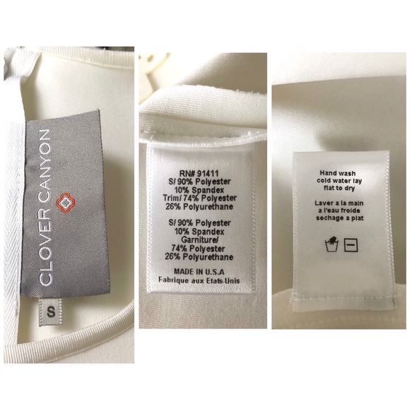 Clover Canyon Neoprene Laser Cut Dress Ivory White - Picture 6 of 8